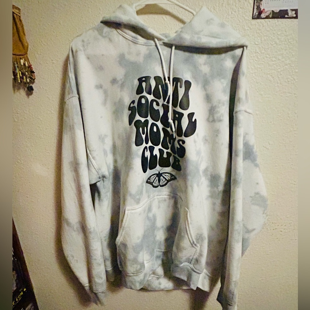 Euc tie dye hoodie antisocial moms club